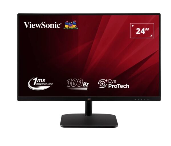 ViewSonic 24” Office Ultra Thin Bezel + SuperClear IPS, 2x Speakers, 4ms 100h FHD 1080, HDMI, VGA, 3.5 Audio, Multi-View, Eye Care. VESA 75, Monitor