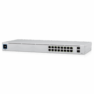 Ubiquiti UniFi 16-port Managed Gigabit Switch - 8x PoE+ Ports, 8x Gigabit Ethernet Ports, 2x SFP , 42W, Touch Display, Fanless , GEN2, 2Yr Warr